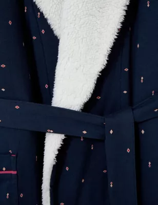 Cotton Rich Printed Dressing Gown