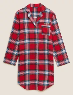 Personalised Women'S Family Checked Nightshirt
