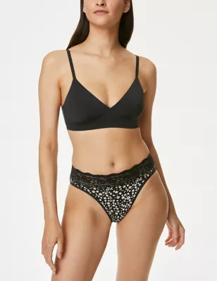 5pk Cotton Rich Printed High Leg Knickers