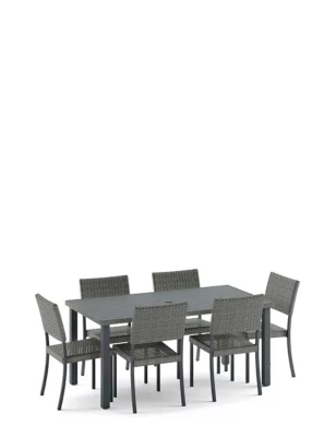Adelaide 6 Seater Rattan Effect Garden Table & Chairs