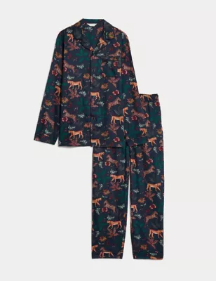 Men'S Jungle Animals Family Christmas Pyjama Set