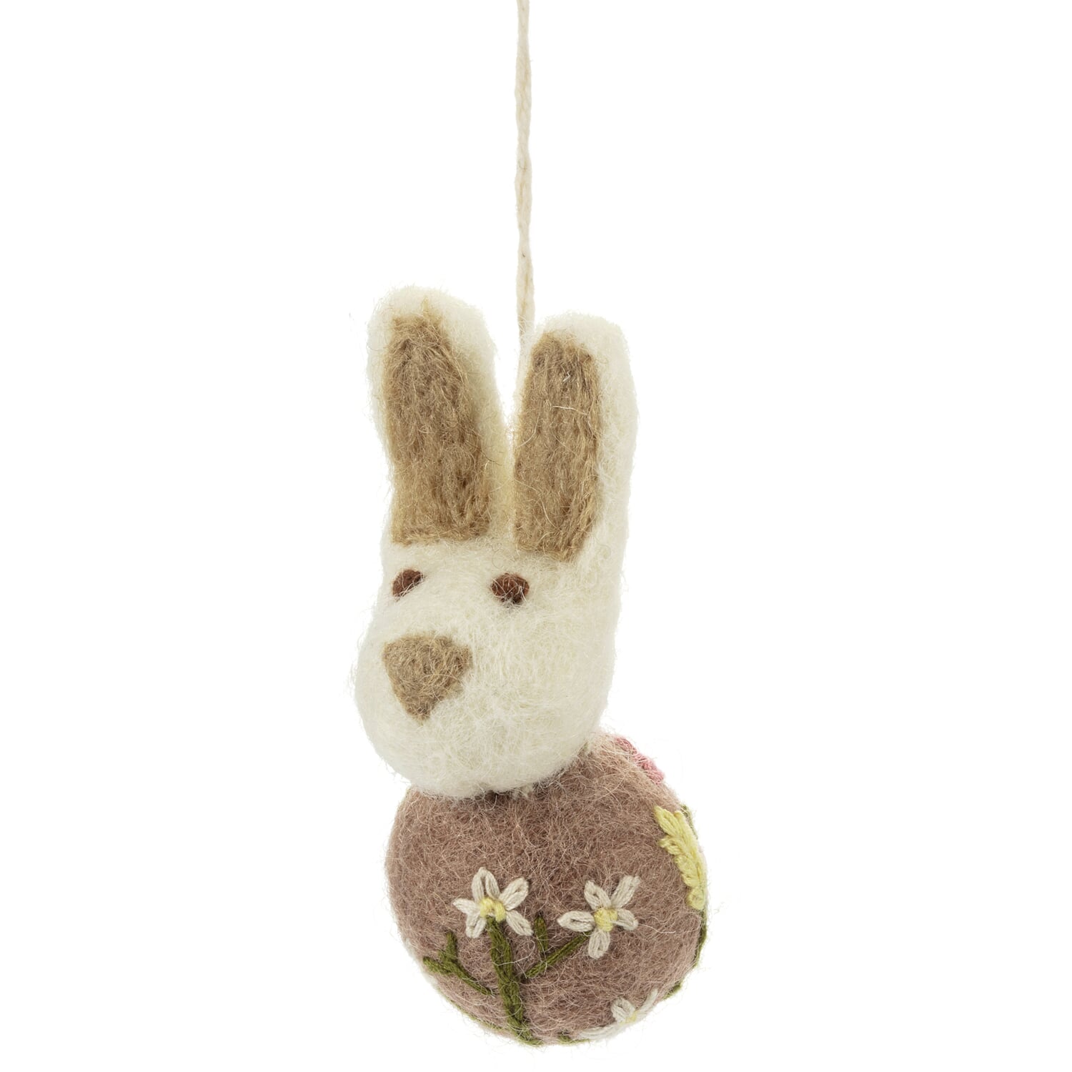 Felt embroidered Easter bunny pendant