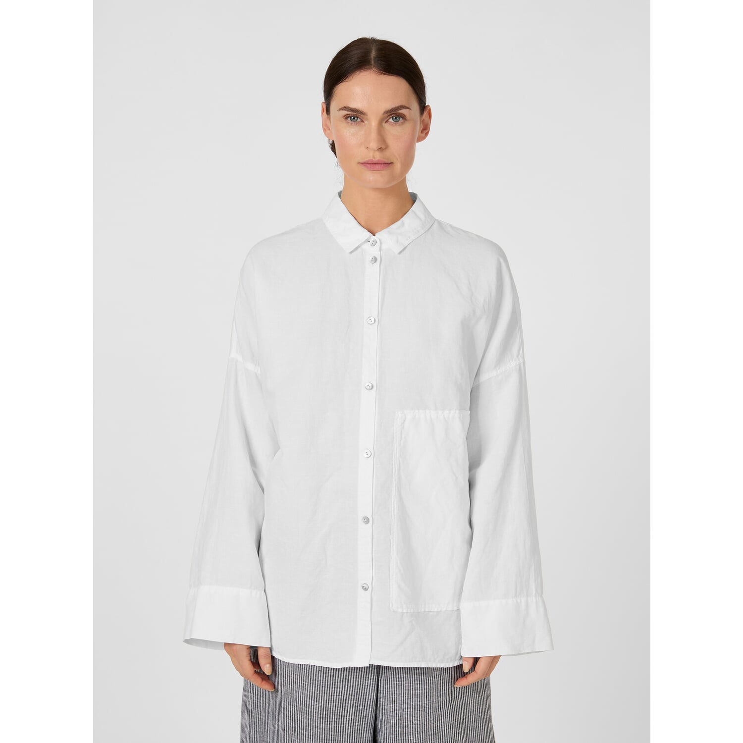Women's blouse with patch pocket