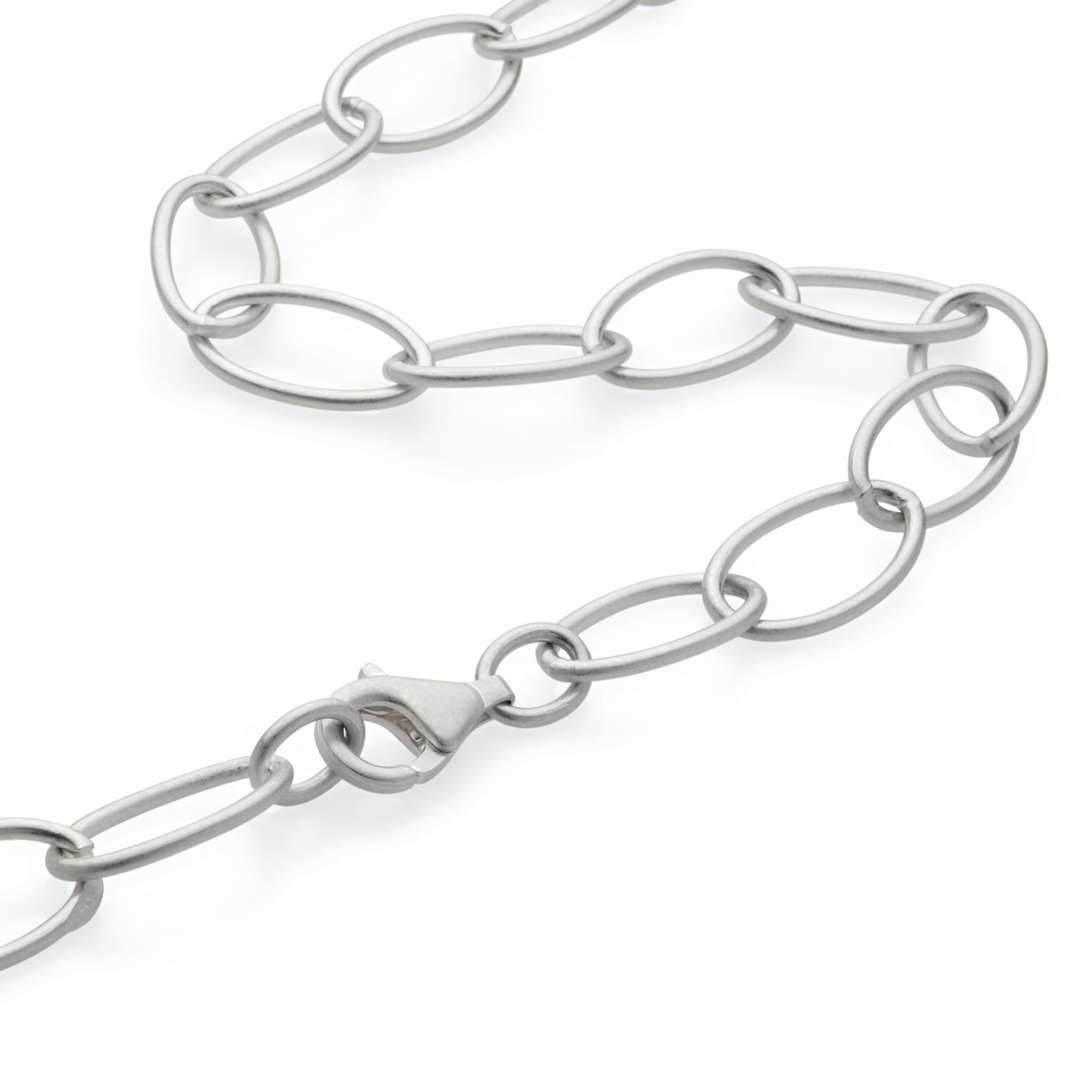 Necklace long anchor silver