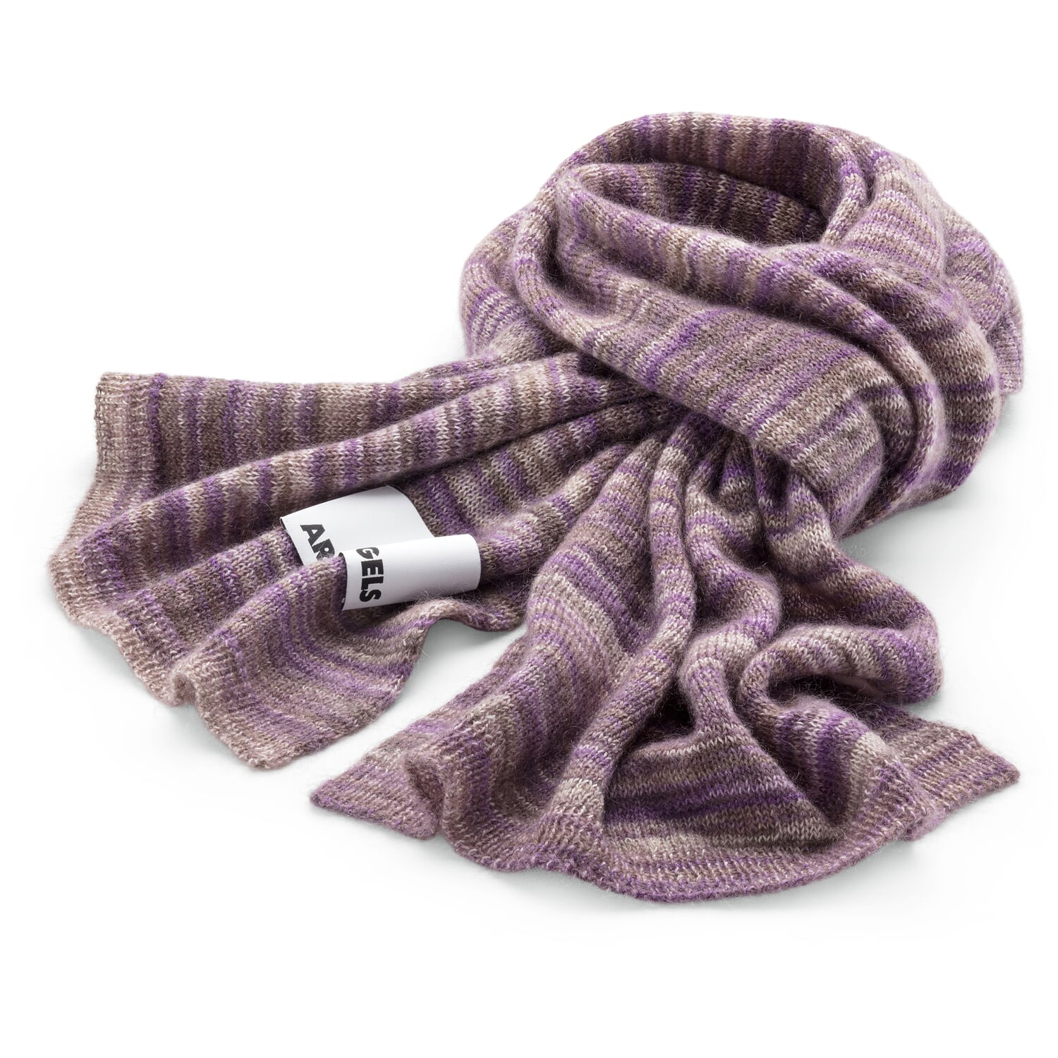Unisex knitted scarf, mottled, mauve