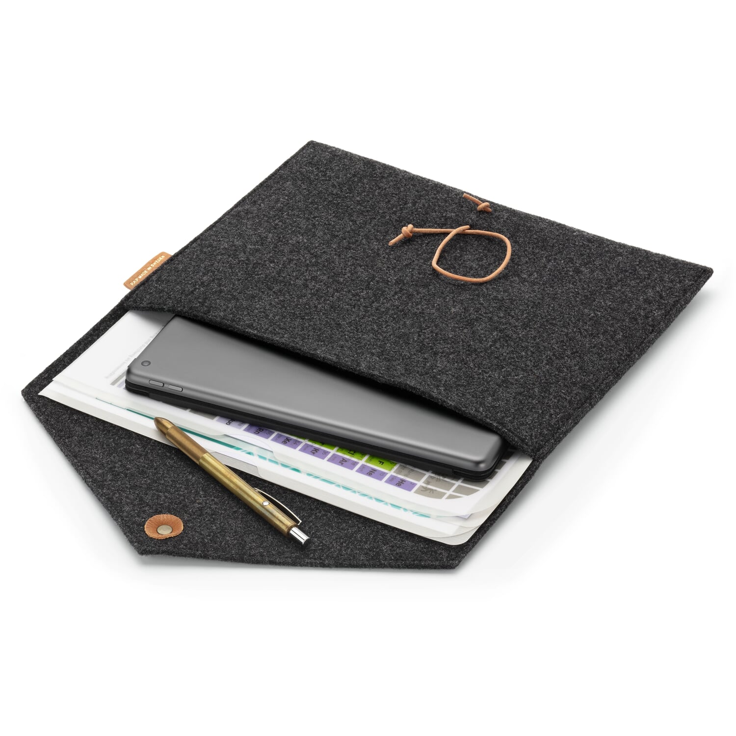 Wool felt document and tablet sleeve