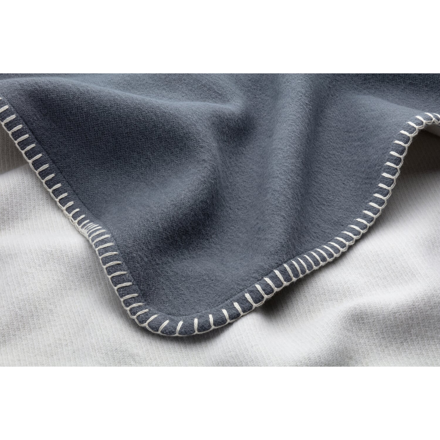 Cotton blanket blue gray white