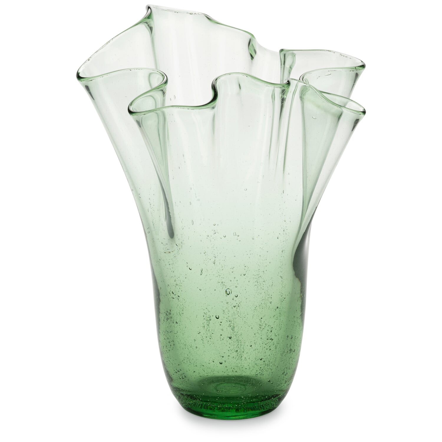Pleated vase Thuringian forest glass