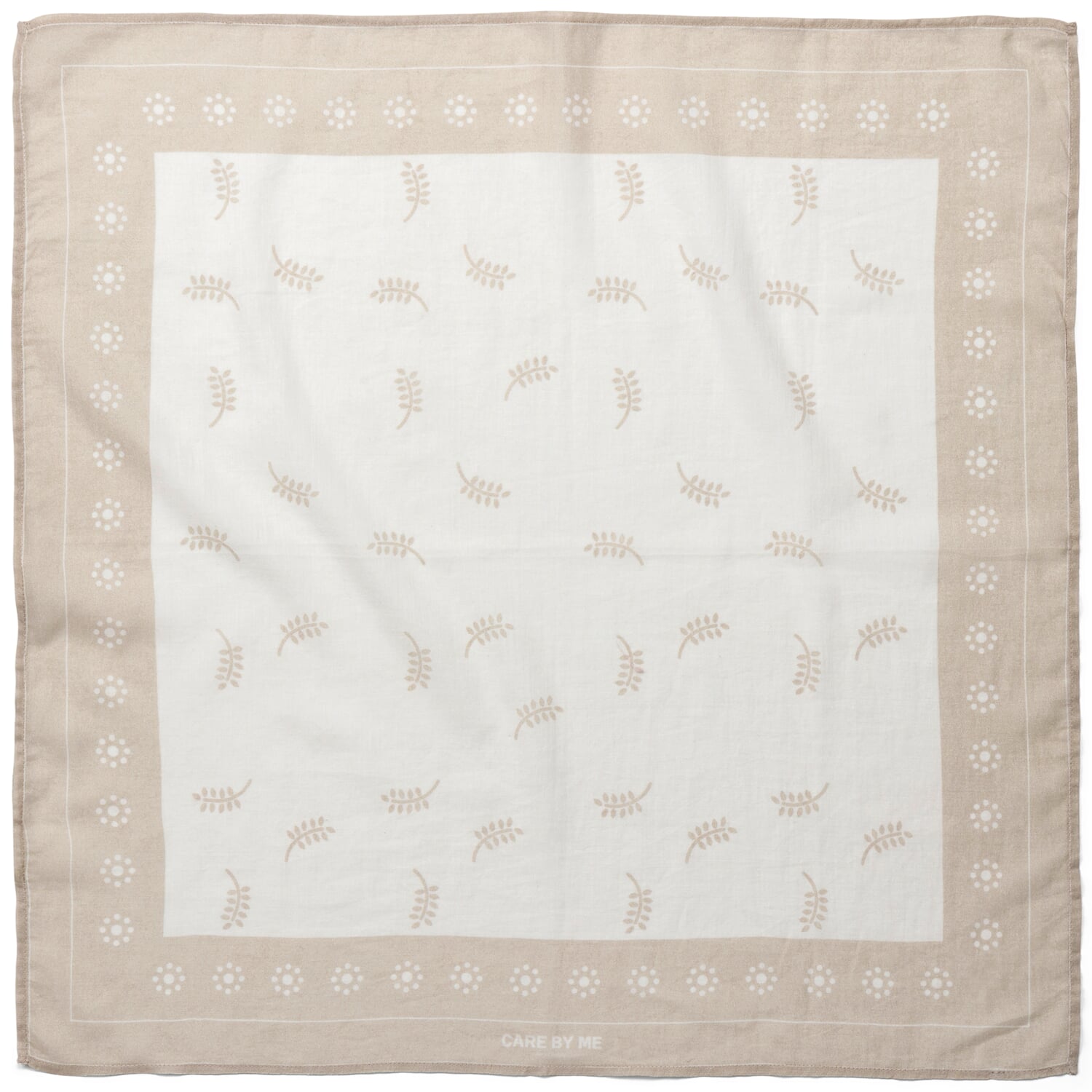 Patterned unisex scarf, beige and white
