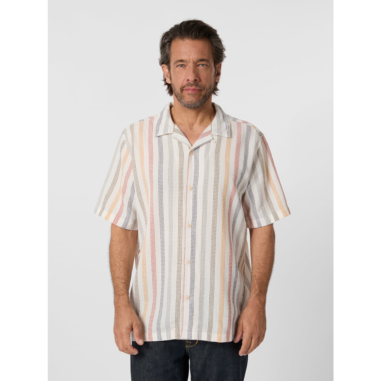 Men's shirt with structured stripes