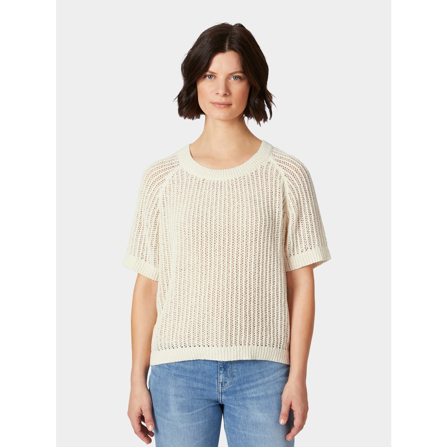 Ladies knitted shirt boucl&eacute;