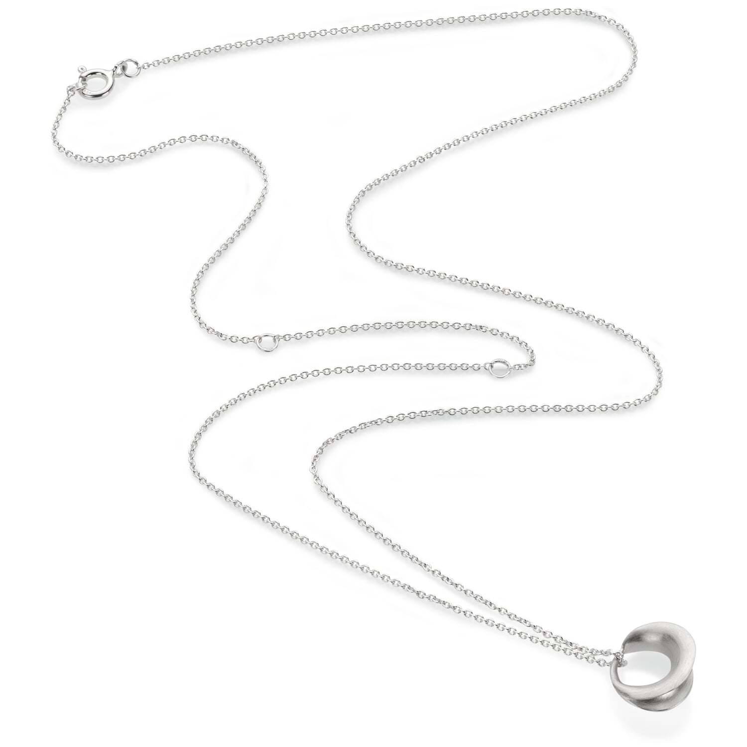 Chain with matte pendant, silver
