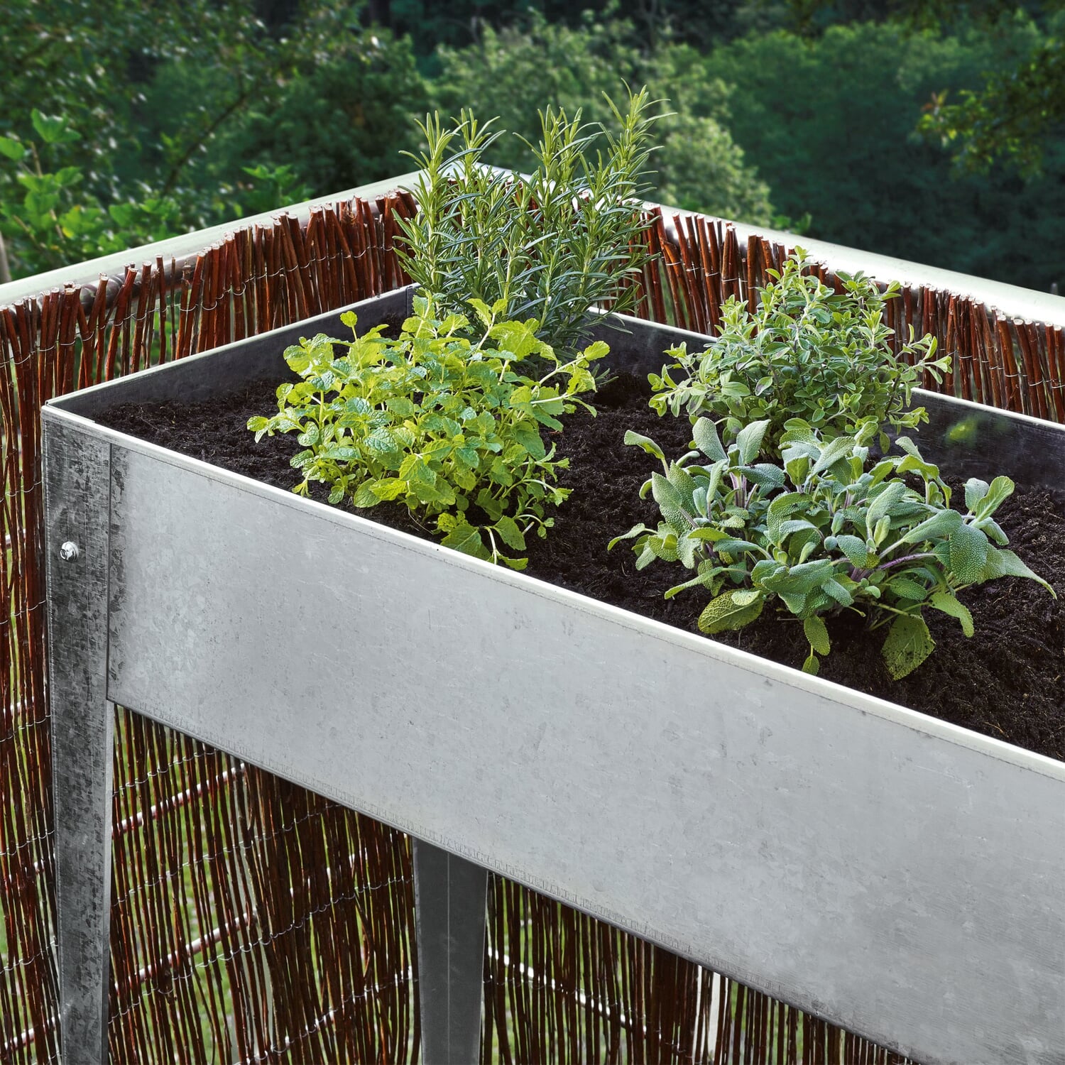 Balcony raised bed steel galvanized