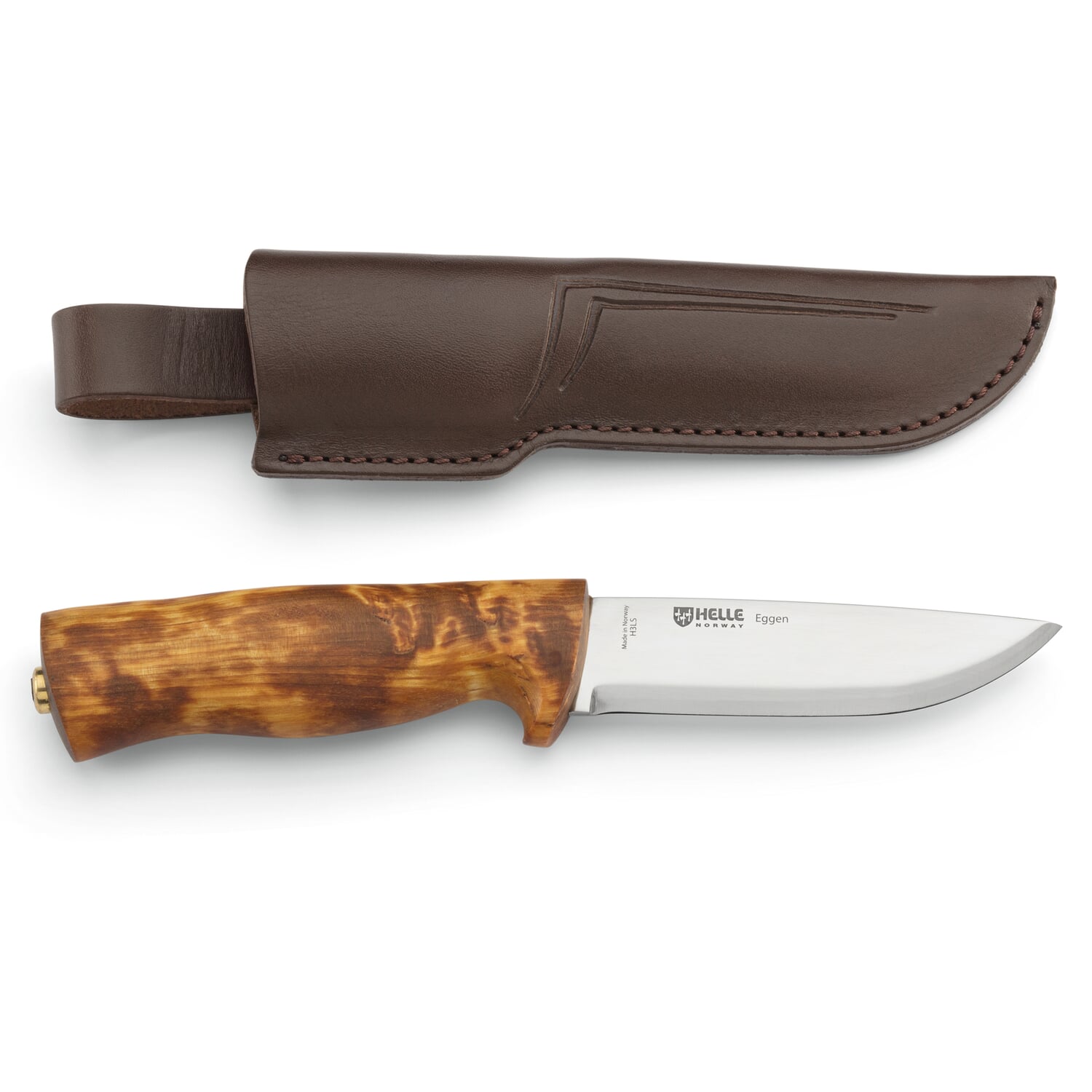 Outdoor and hunting knife curly birch