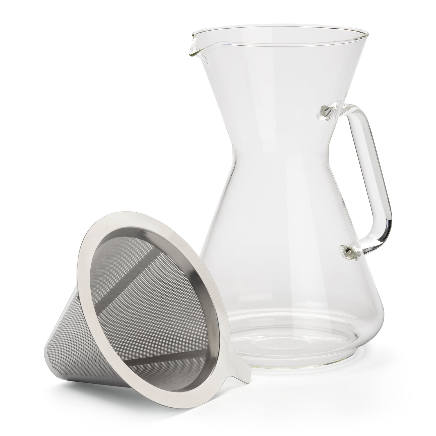 Coffee maker with permanent filter borosilicate glass