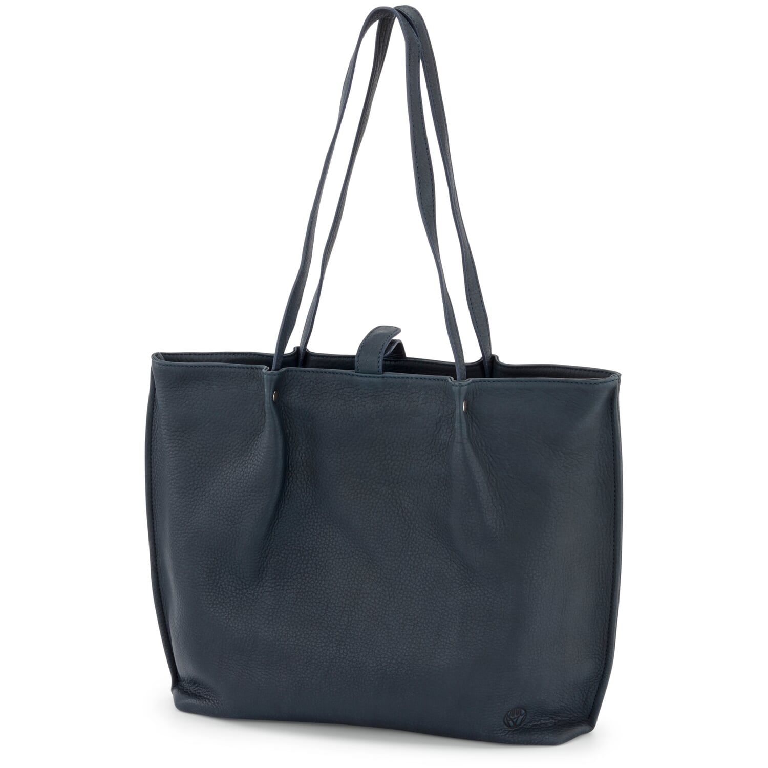 Leather shopper, dark blue