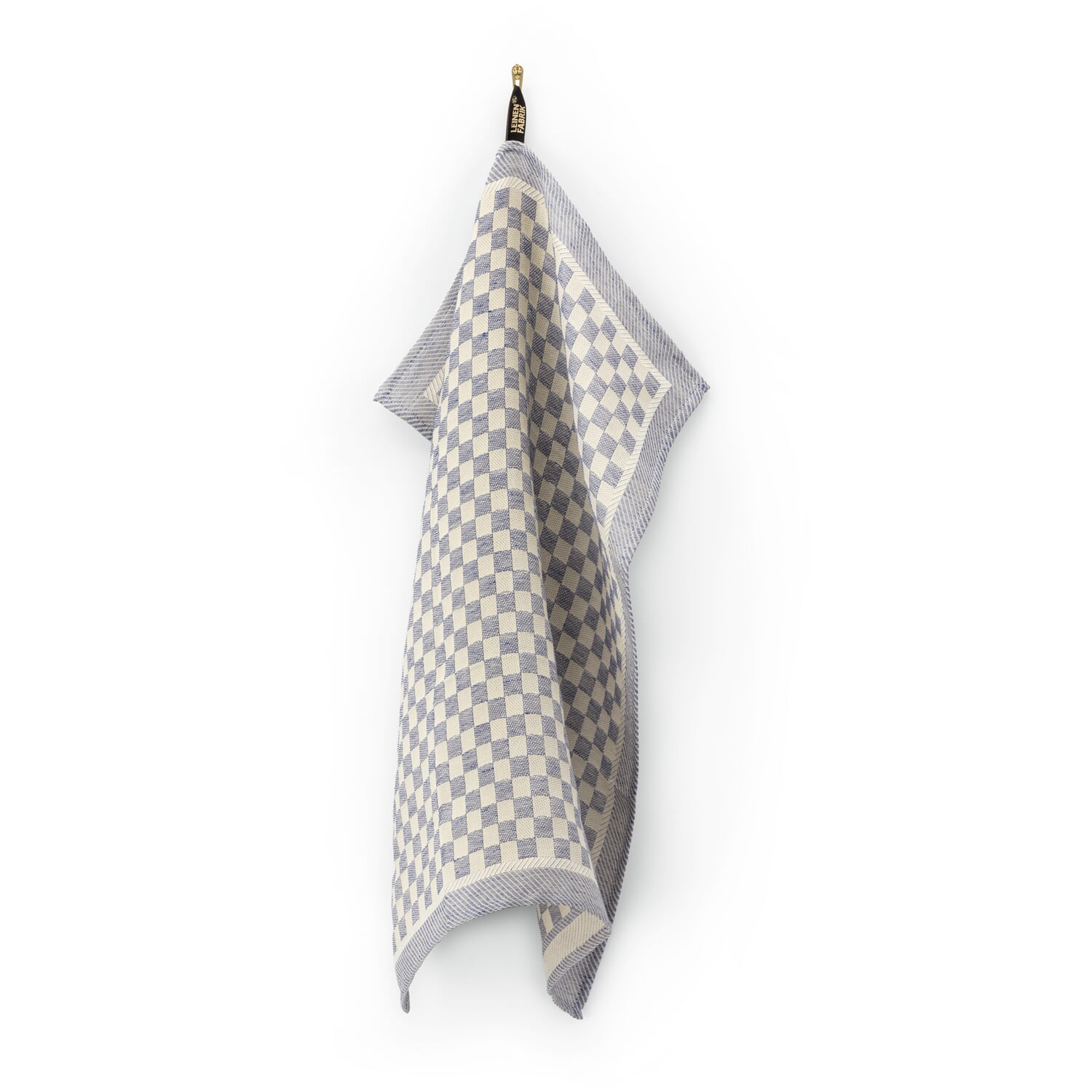 Tea towel half linen check