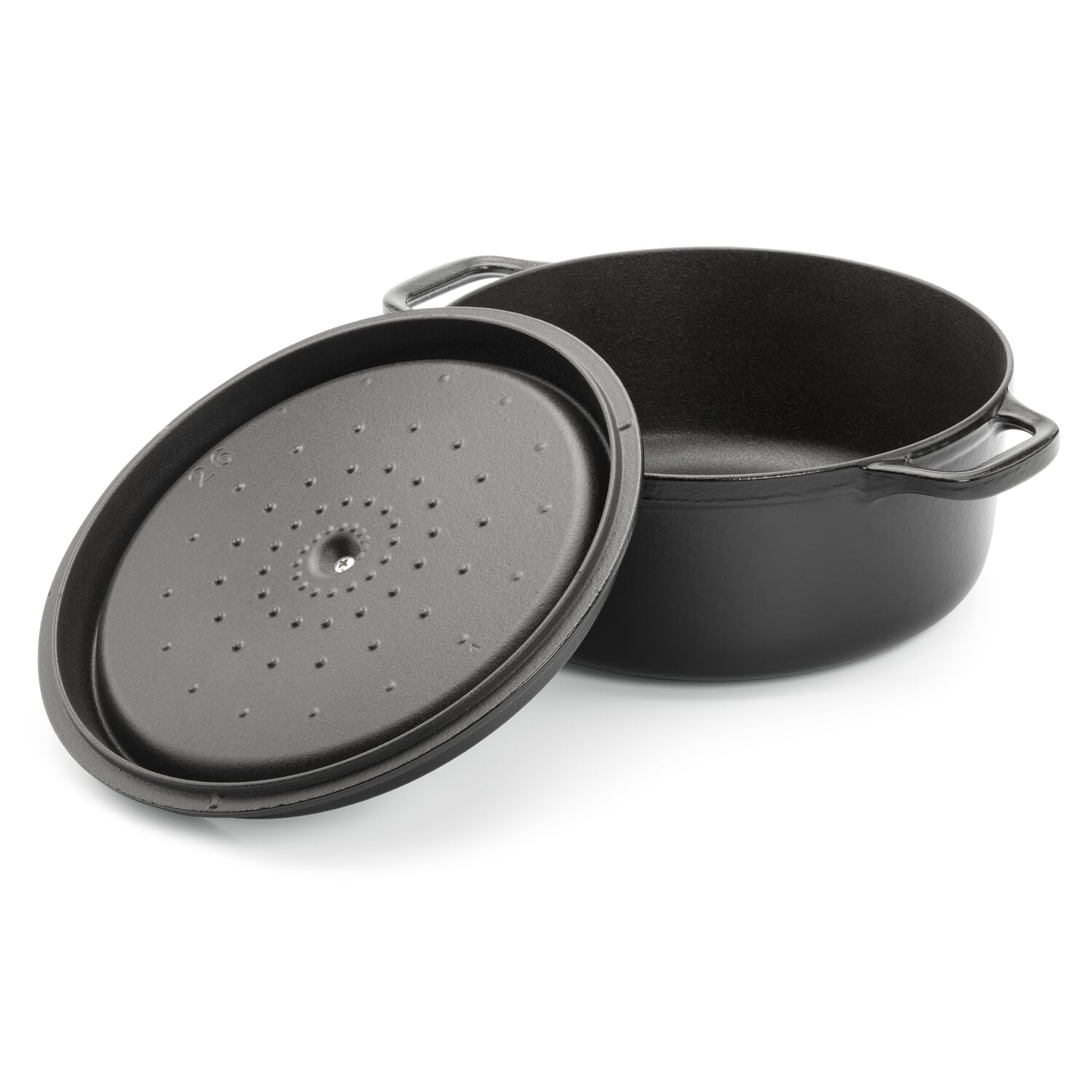 Cast iron roaster enameled round