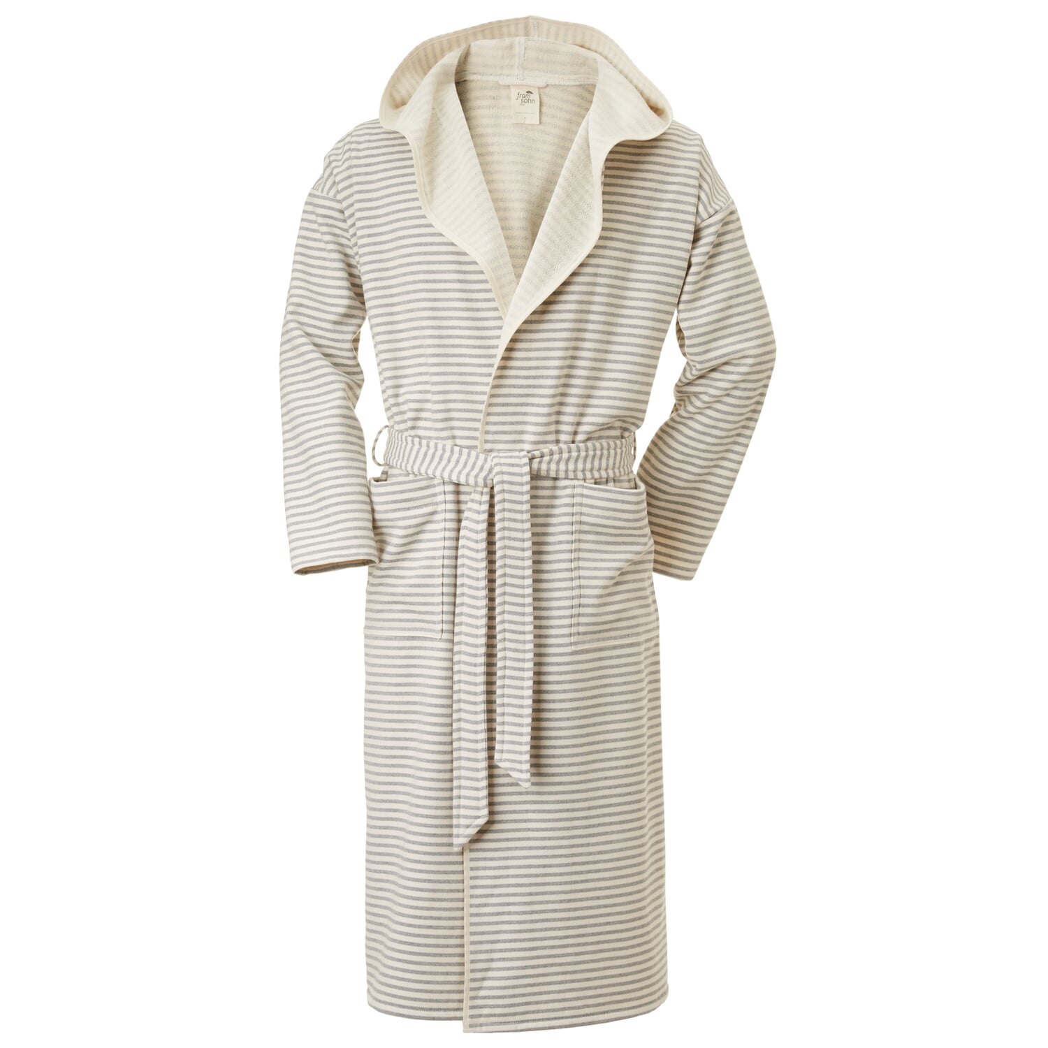 Unisex bathrobe fine striped