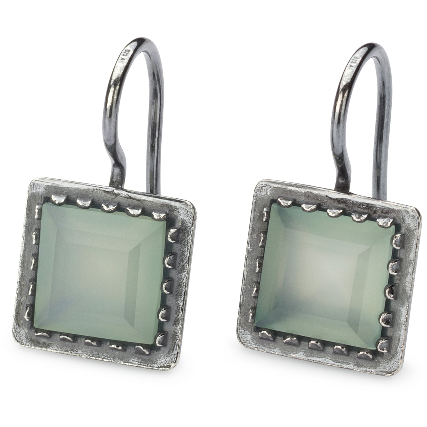 Earrings chalcedony, turquoise