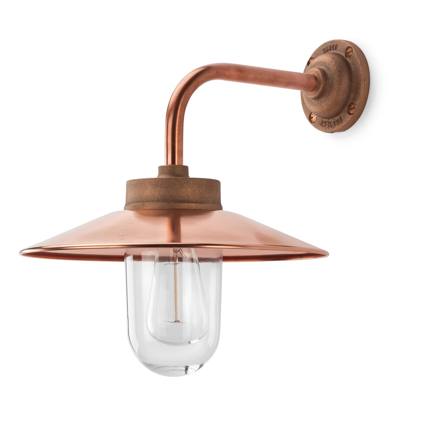 Exterior wall lamp bronze casting and copper rectangular