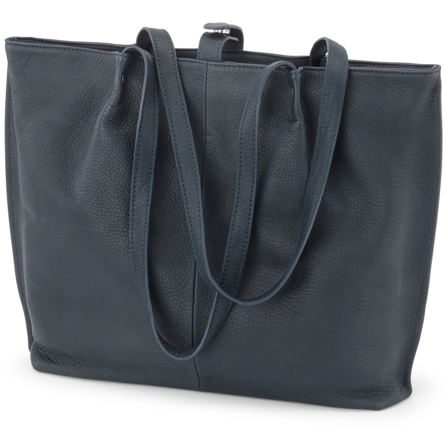 Leather shopper, dark blue