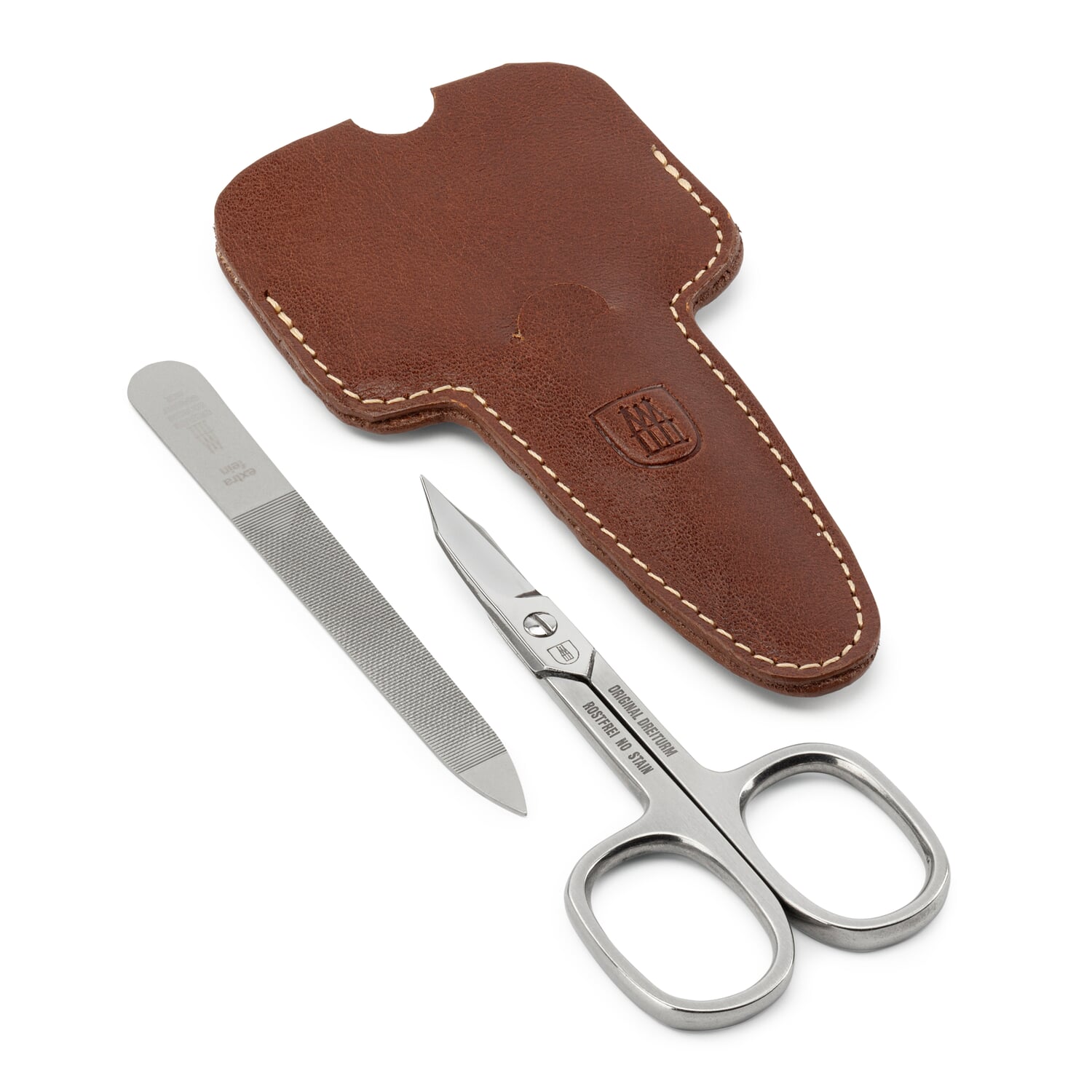 Manicure pocket case cowhide leather