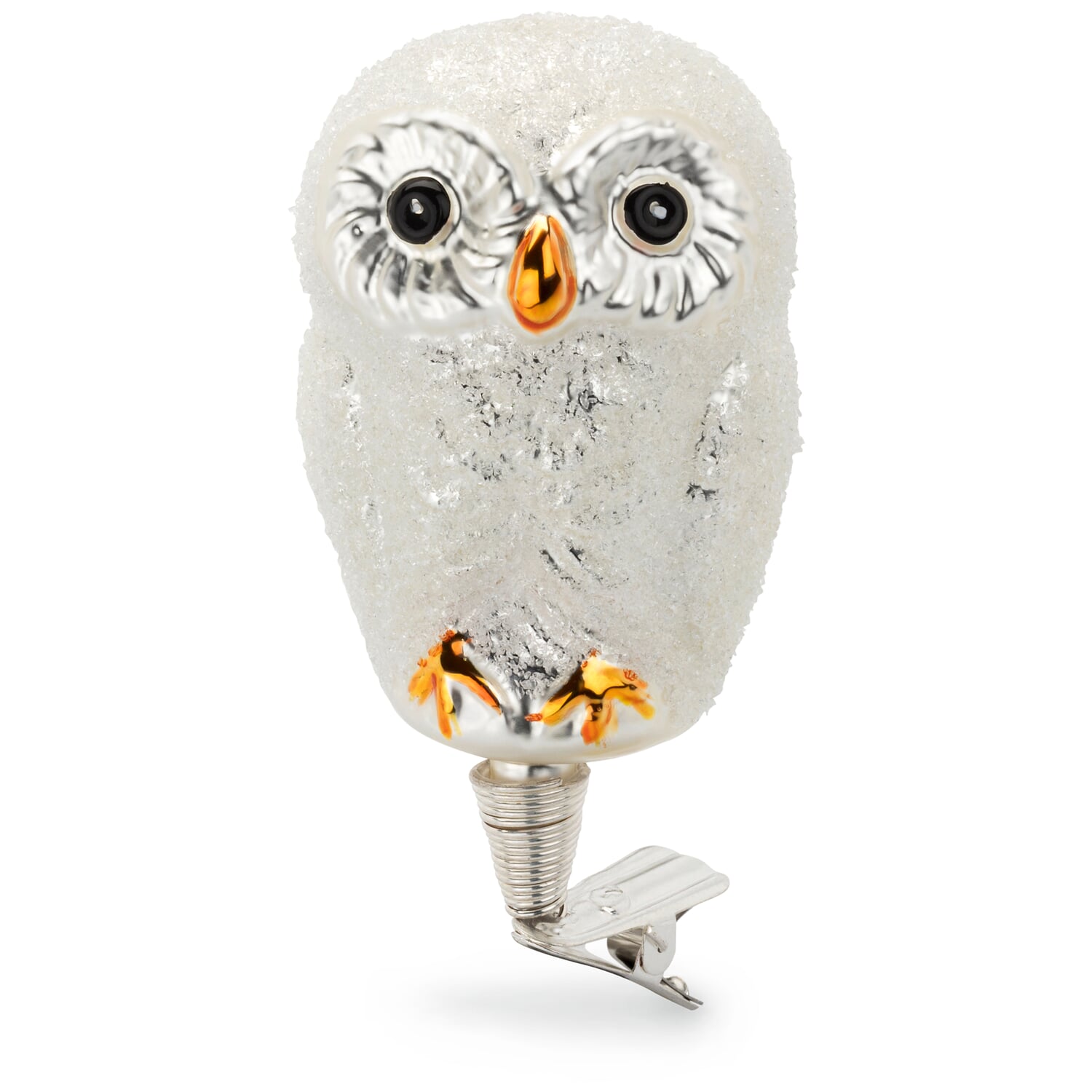 Lauscha glass snowy owl traditional
