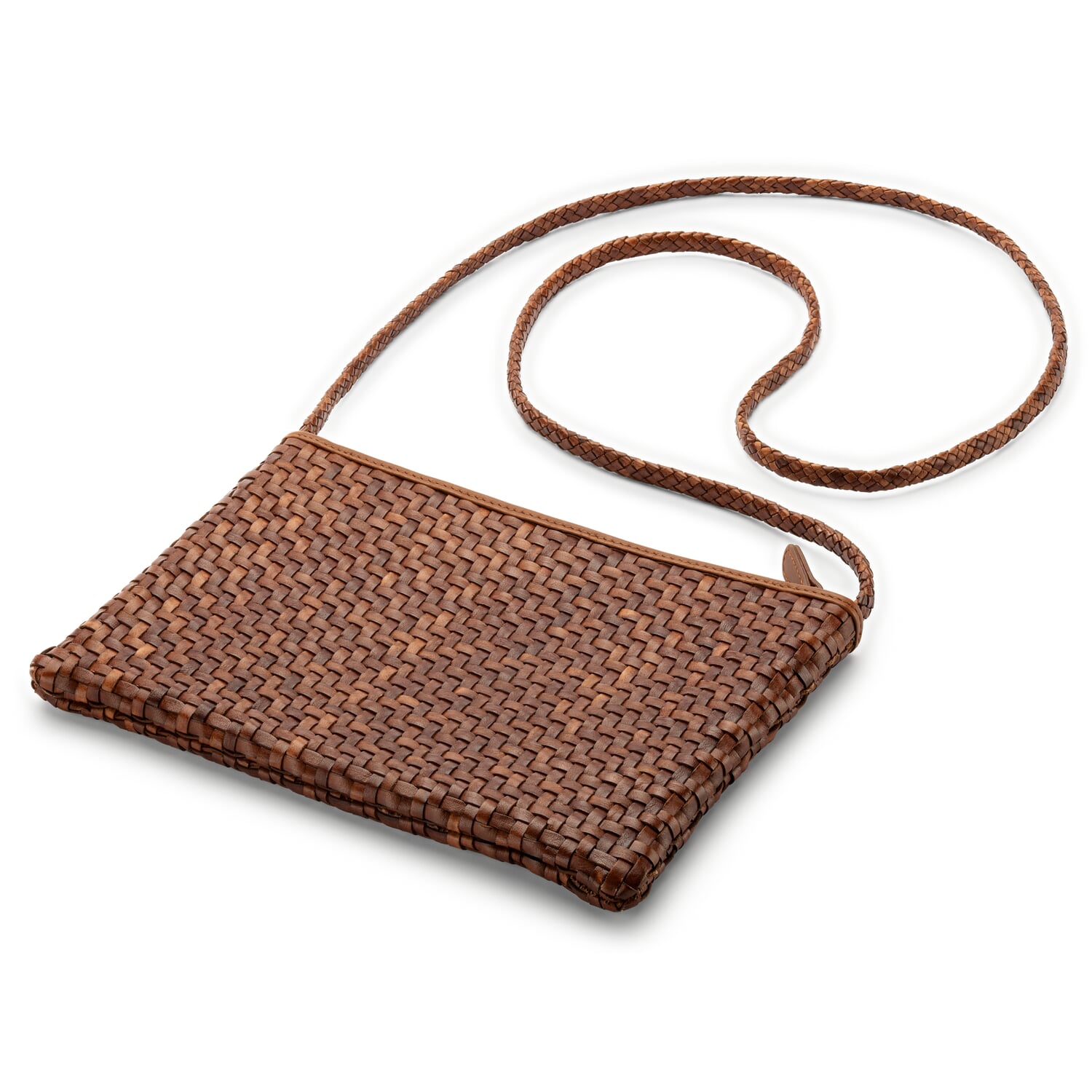 Ladies leather bag braided