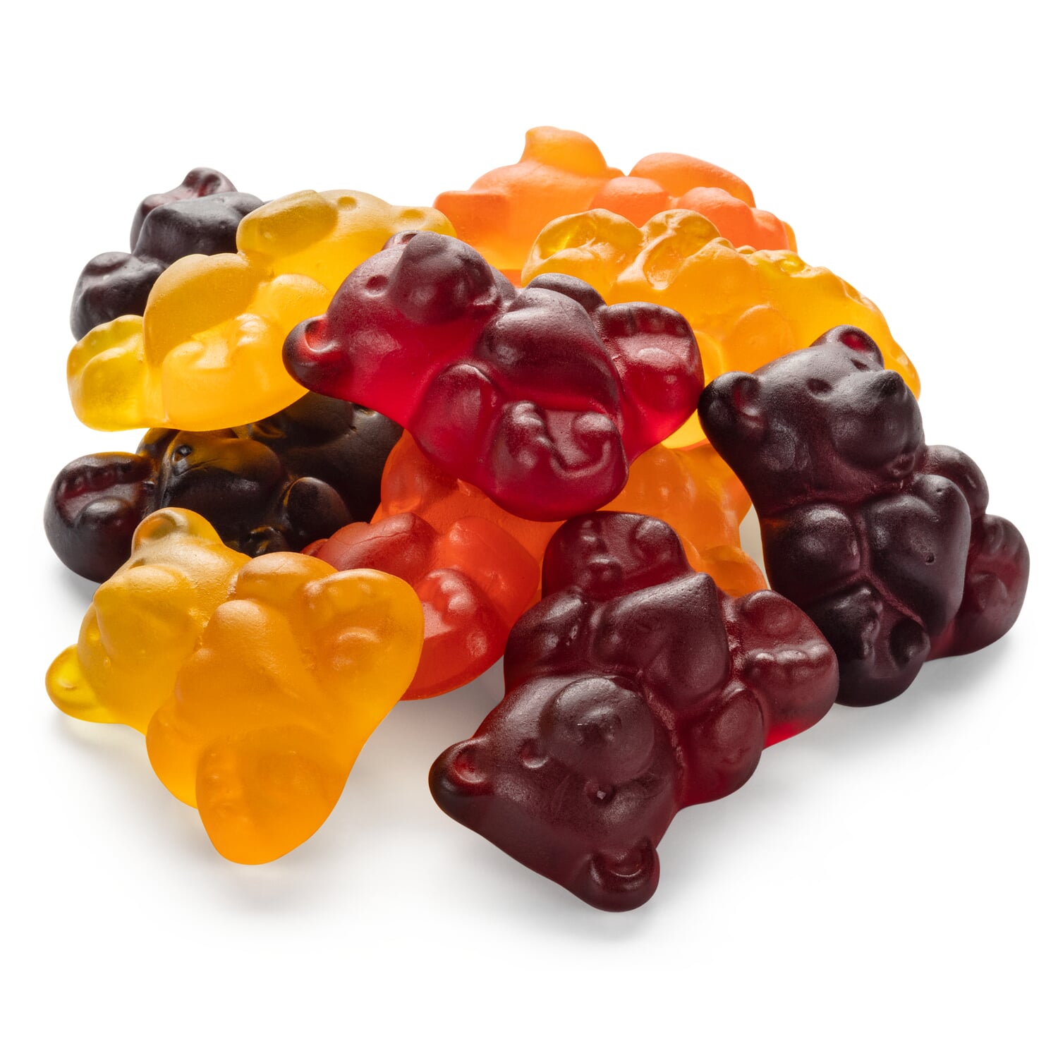 Multi-fruit juice bears with ginger oil