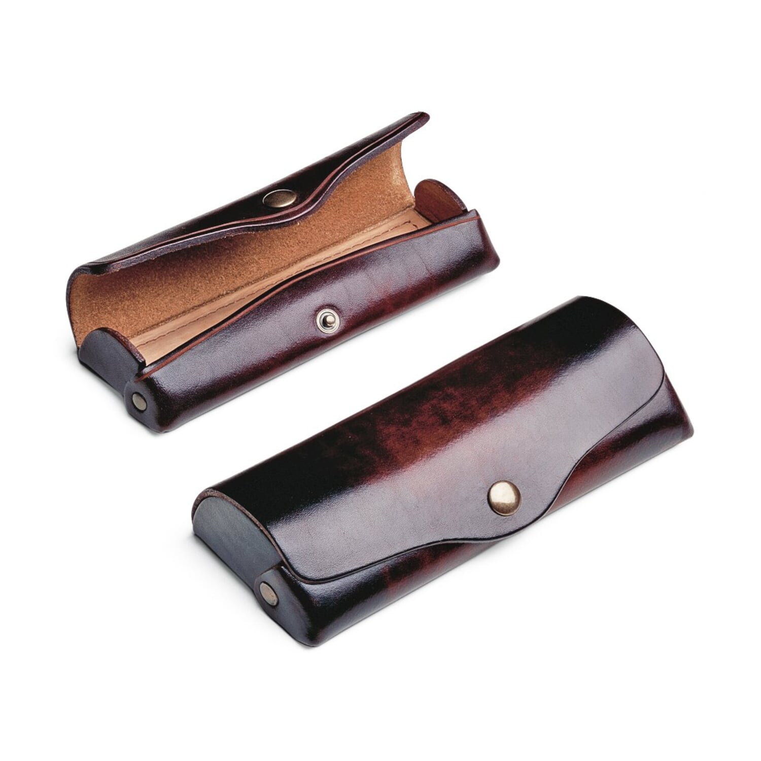 Glasses folding case cowhide