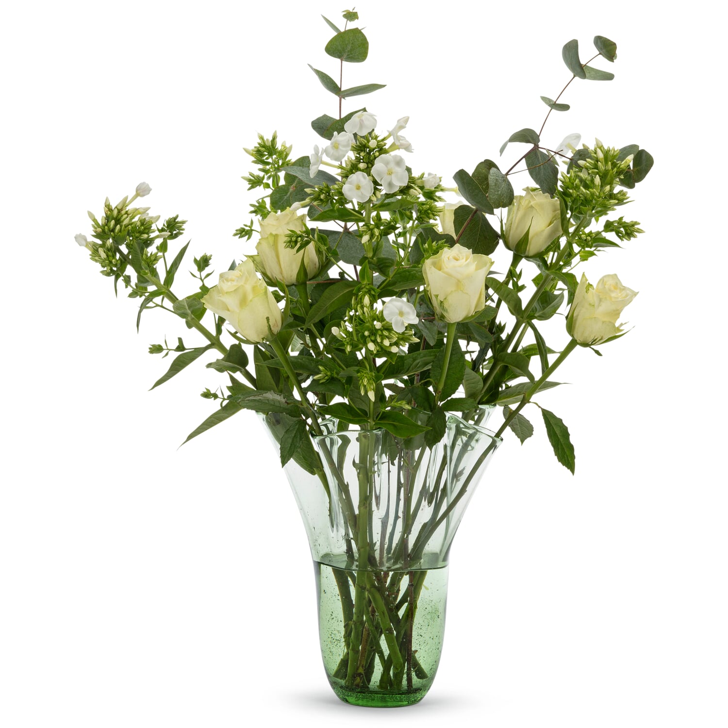 Pleated vase Thuringian forest glass