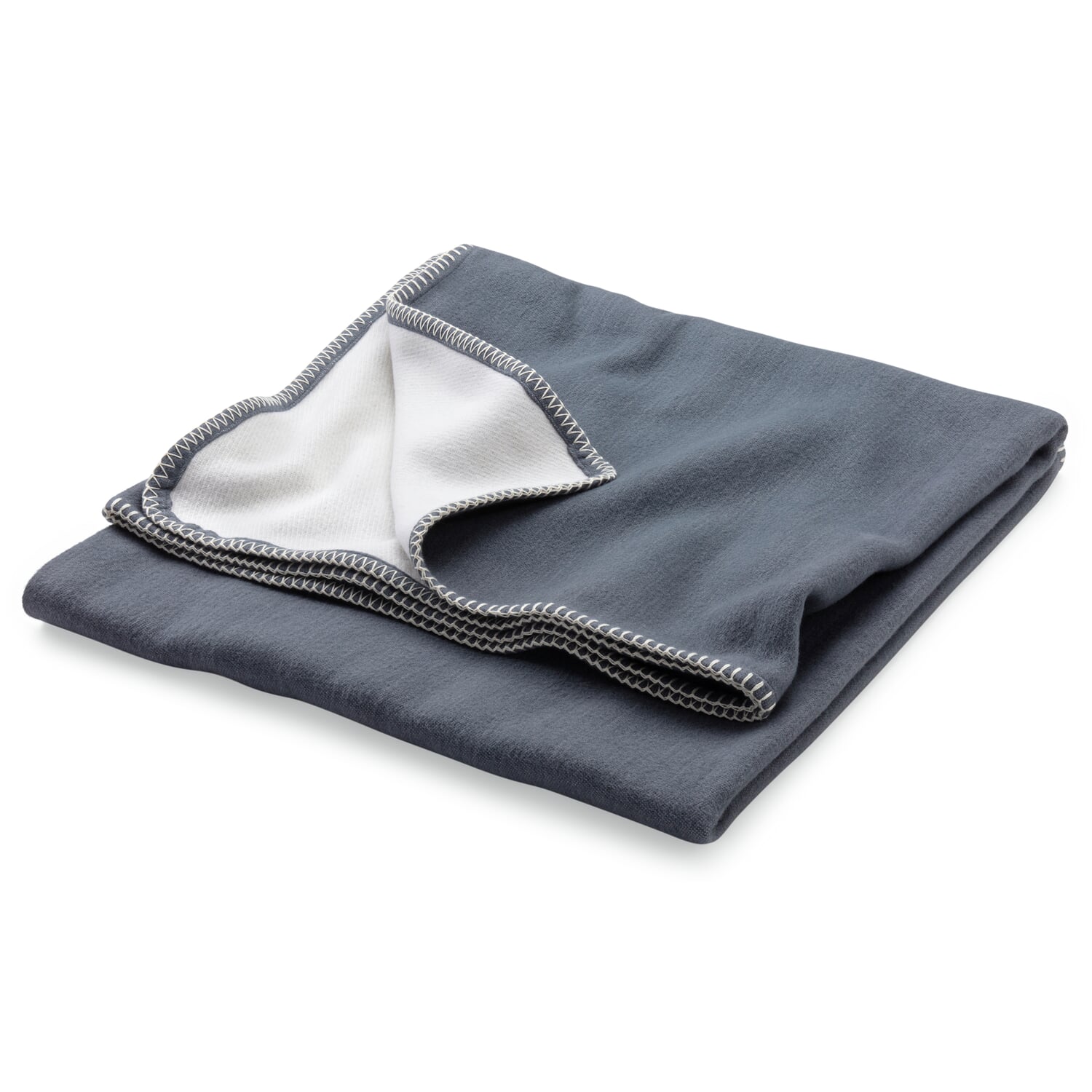 Cotton blanket blue gray white
