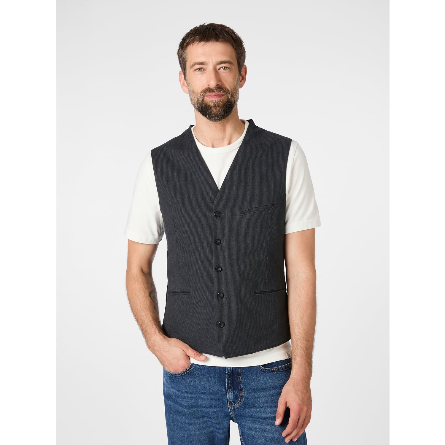 Men's vest structured stripes