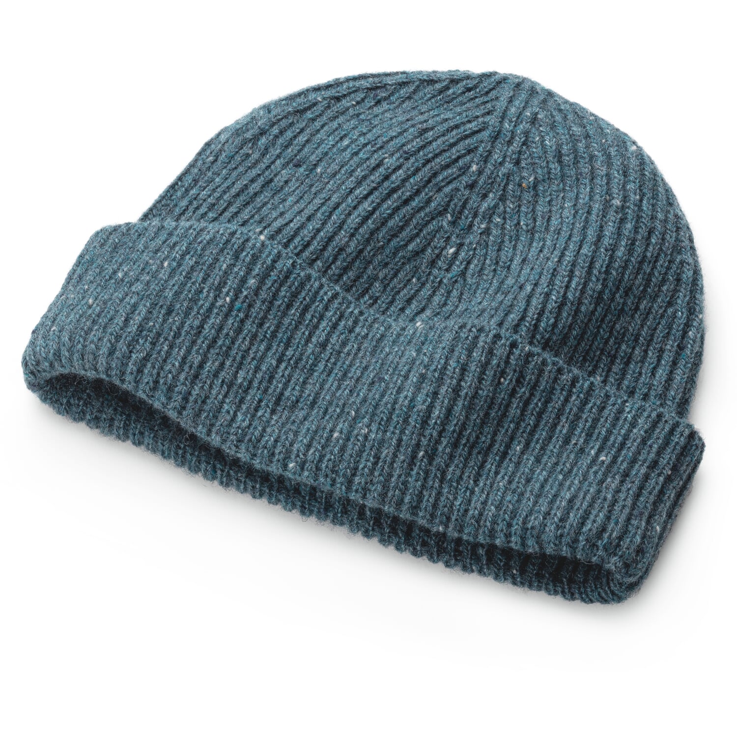 Men's hat melange yarn, petrol