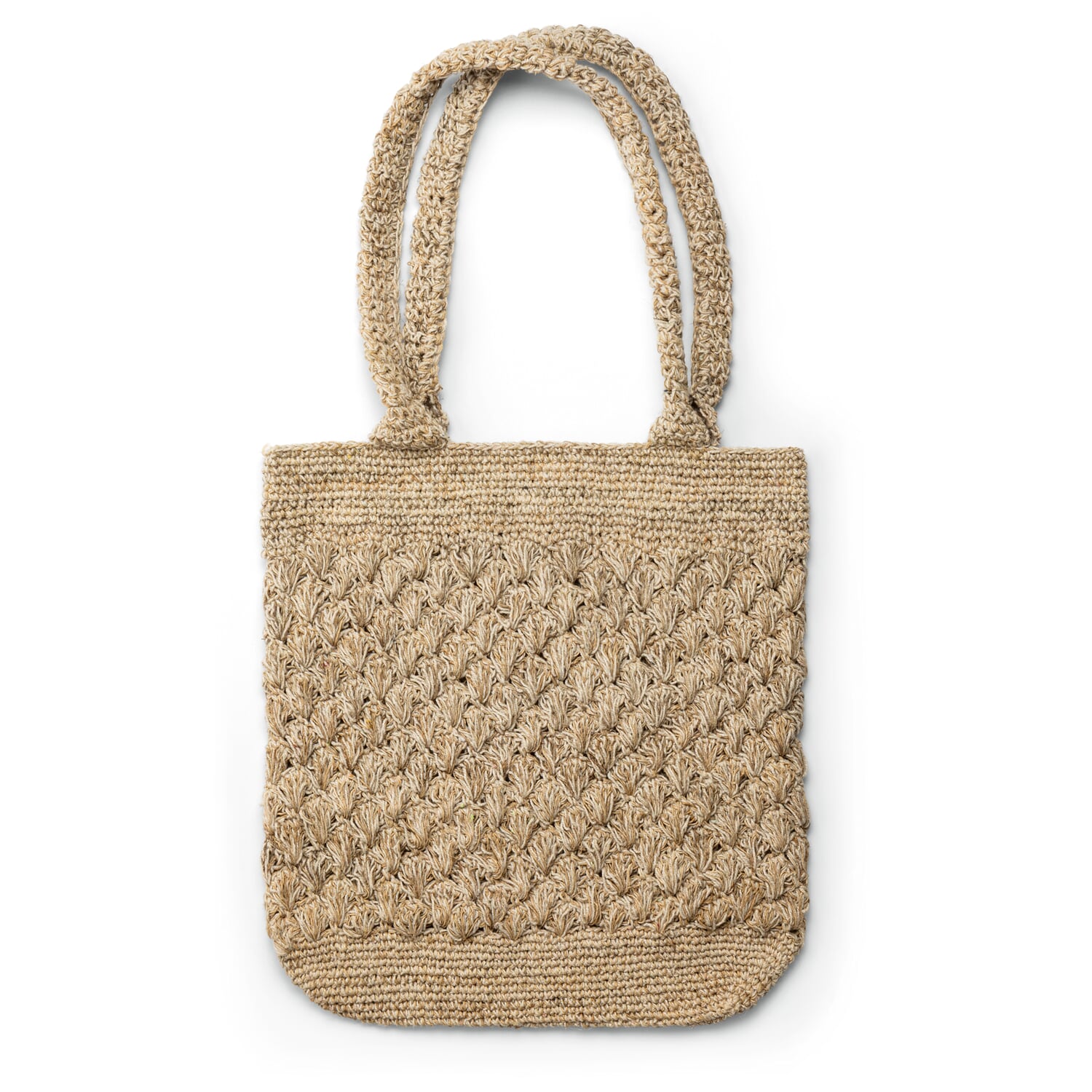 Ladies tote bag crocheted, natural