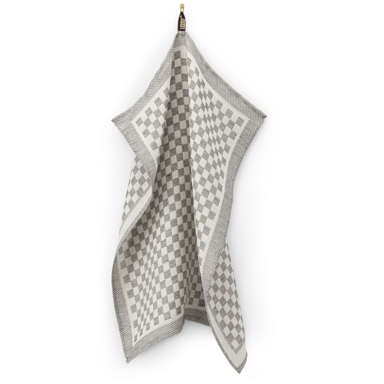 Tea towel half linen check