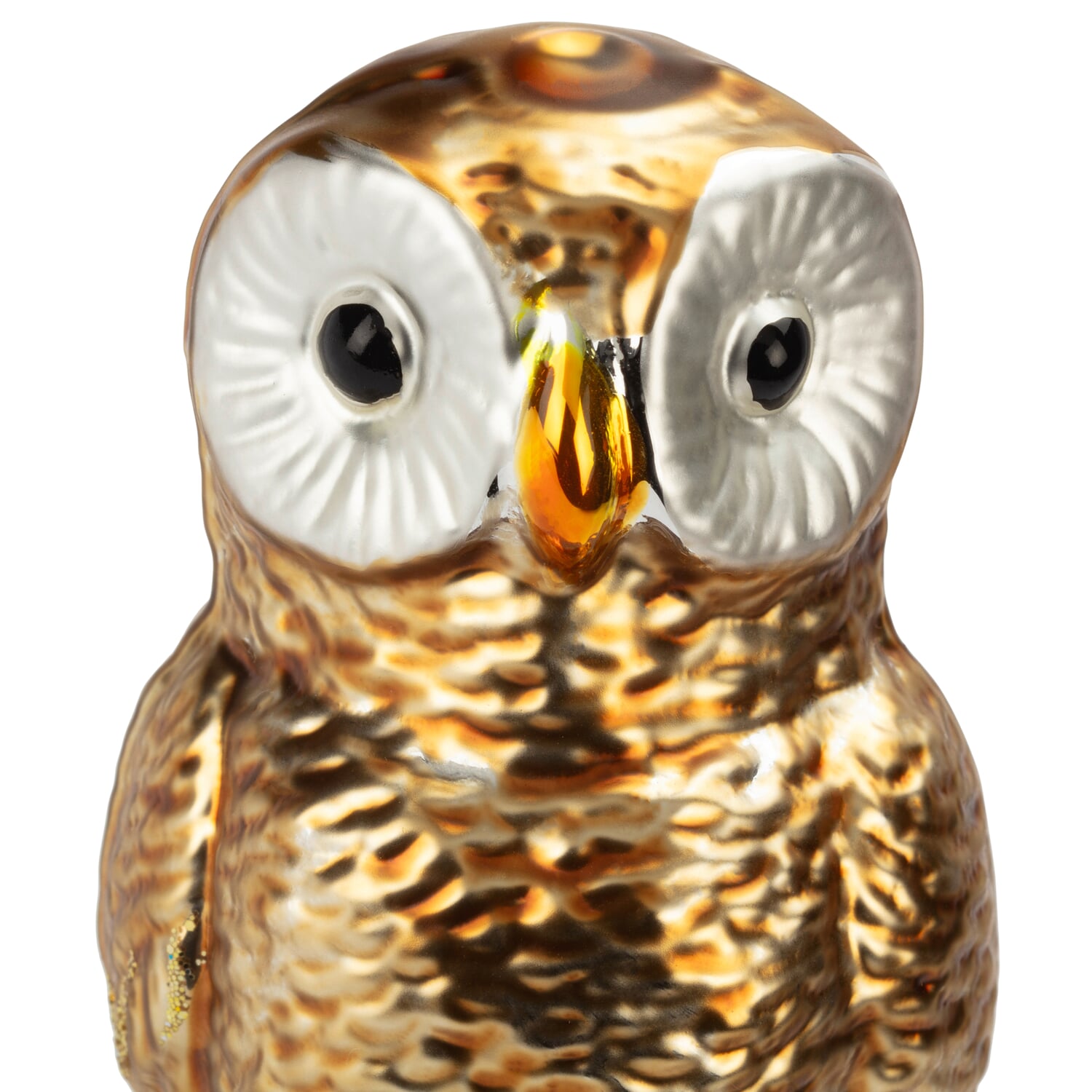 Lauscha glass owl traditional brown
