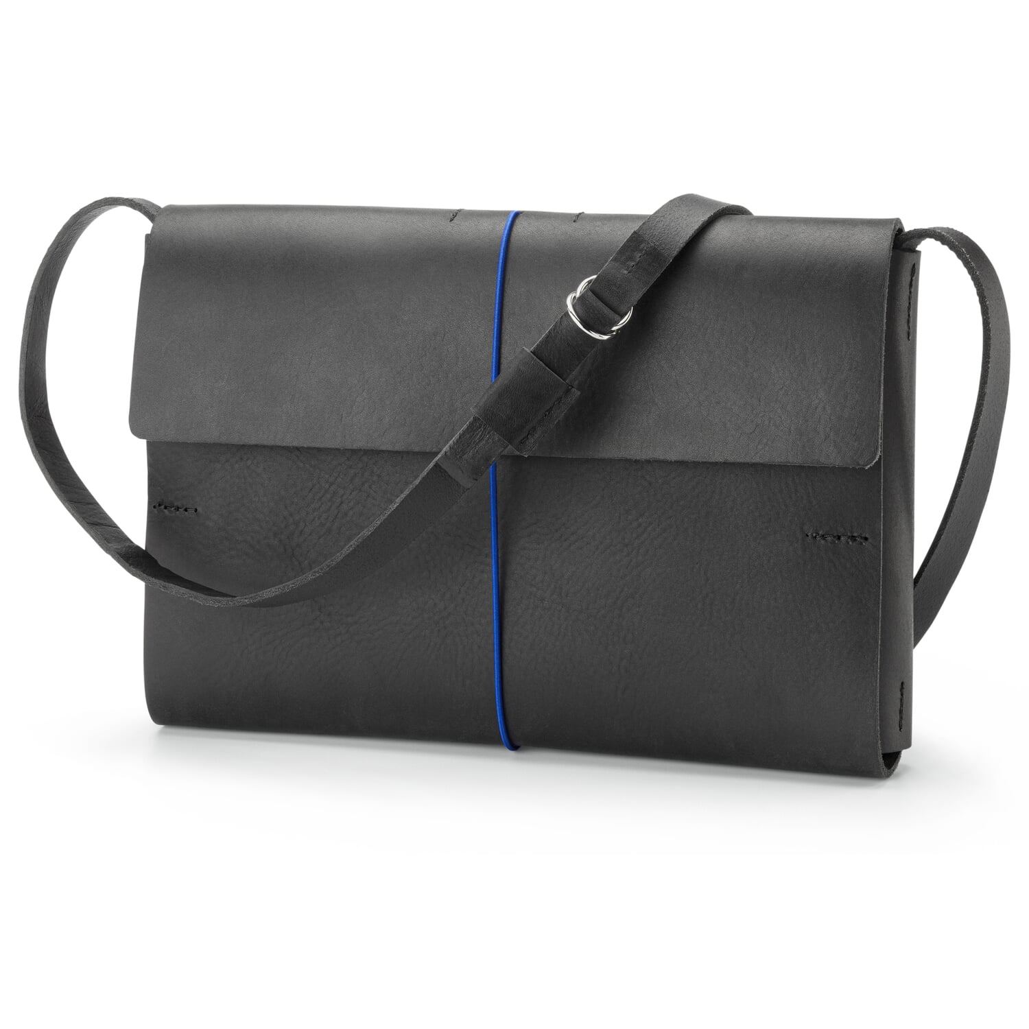 Small leather shoulder bag, black