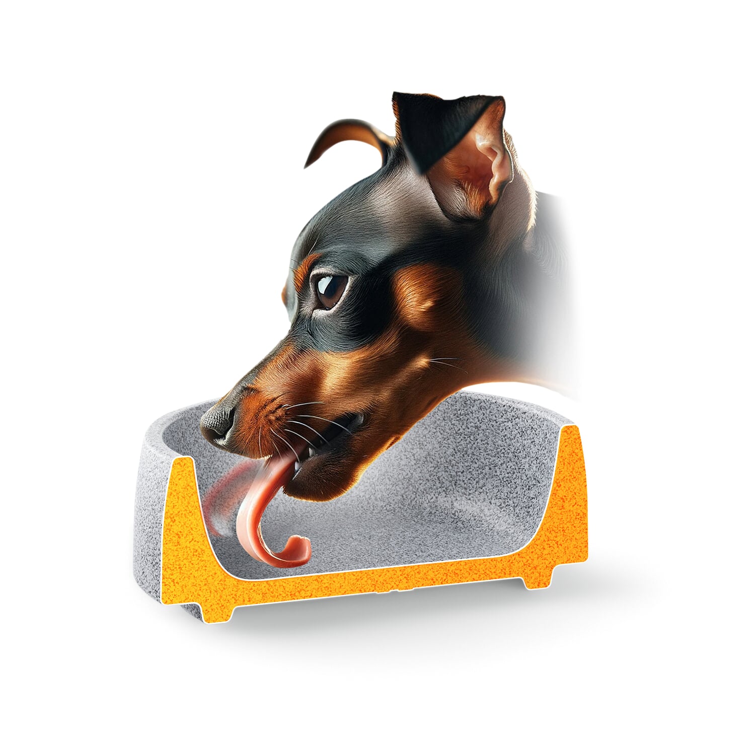 Granite ceramic dog bowl