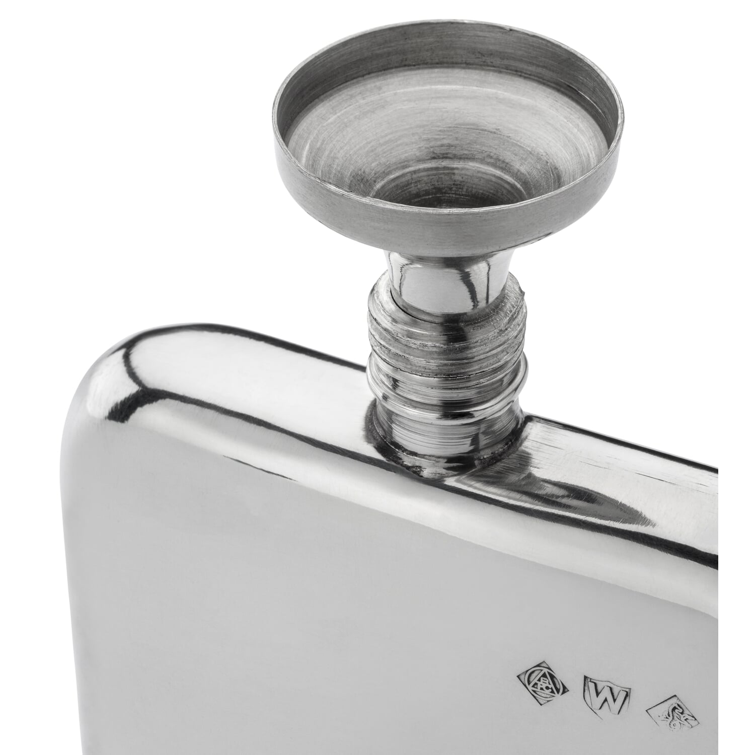 Hip flask funnel pewter