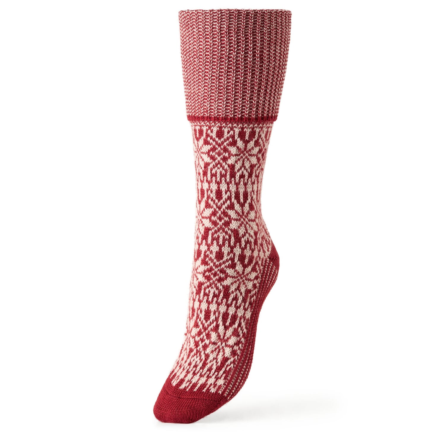 Knee sock jacquard virgin wool