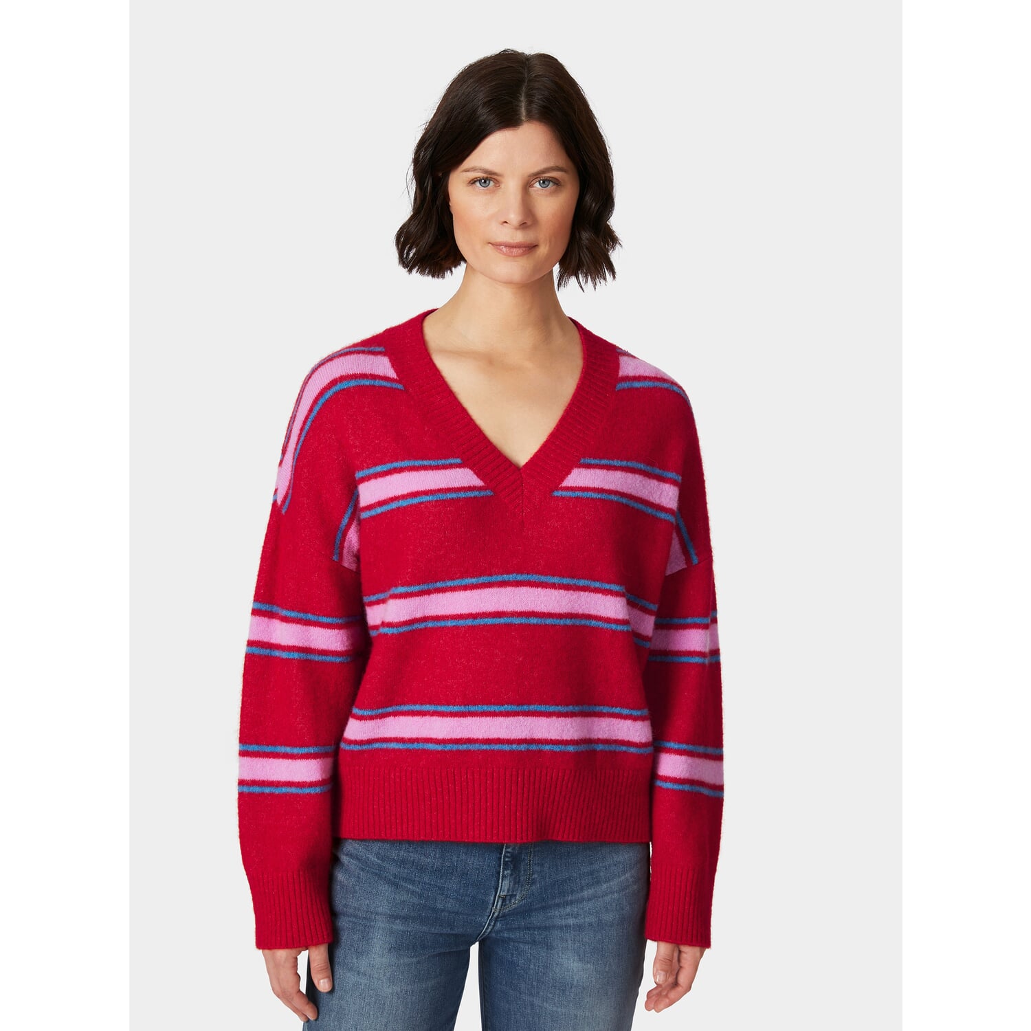 Ladies knit sweater striped