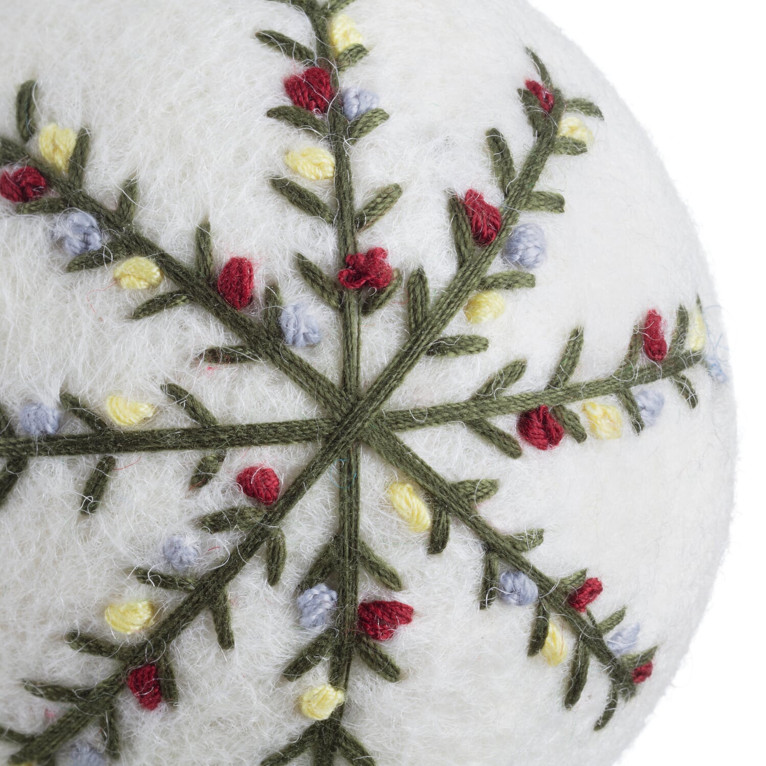 Embroidered felt Christmas tree bauble