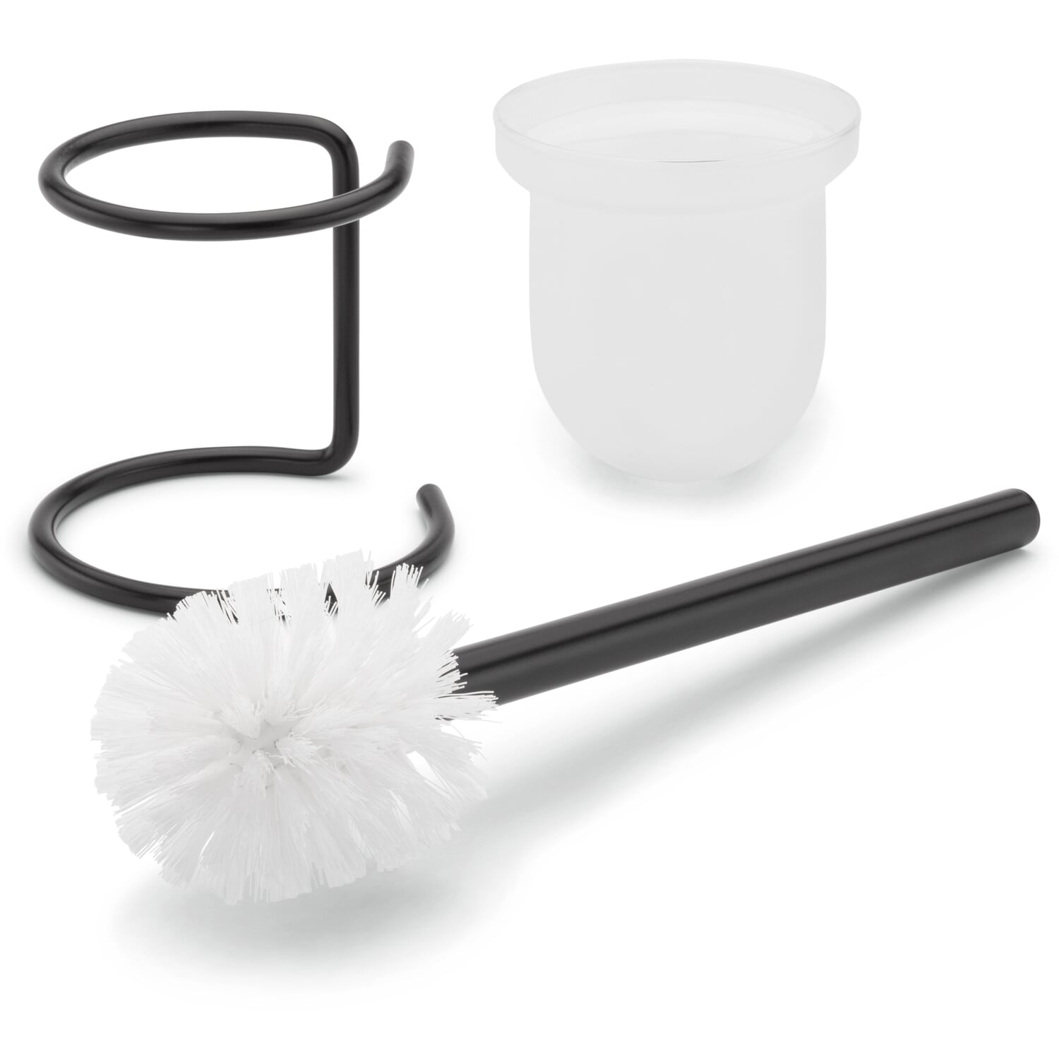 Toilet brush set brass
