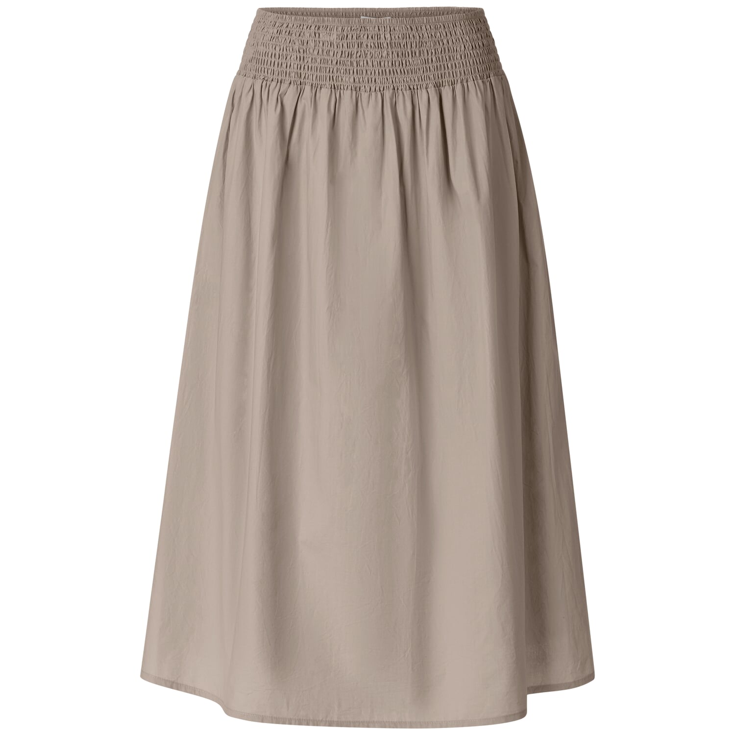 Ladies midi skirt wide waistband, sand