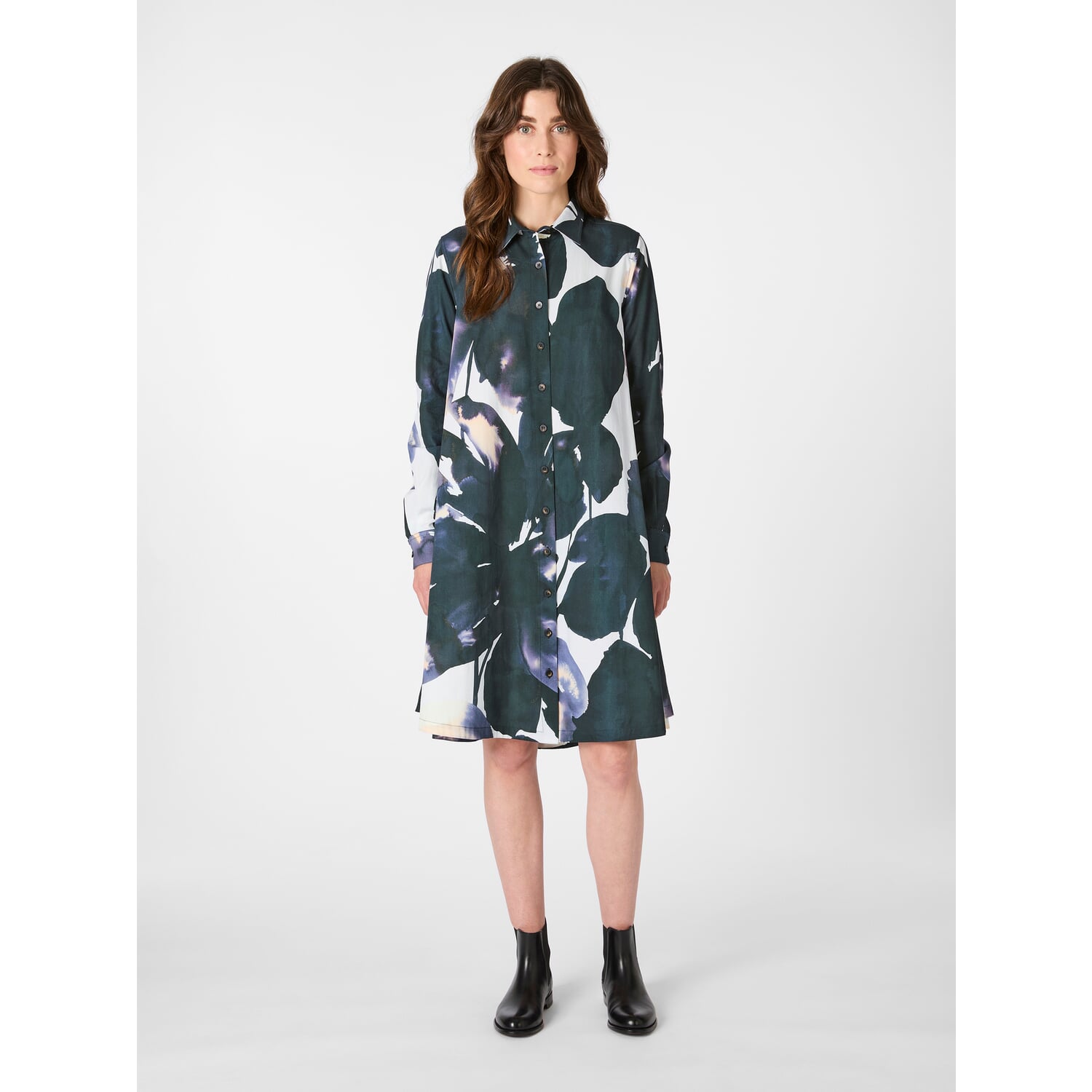 Ladies' buttoned dress, multicolor