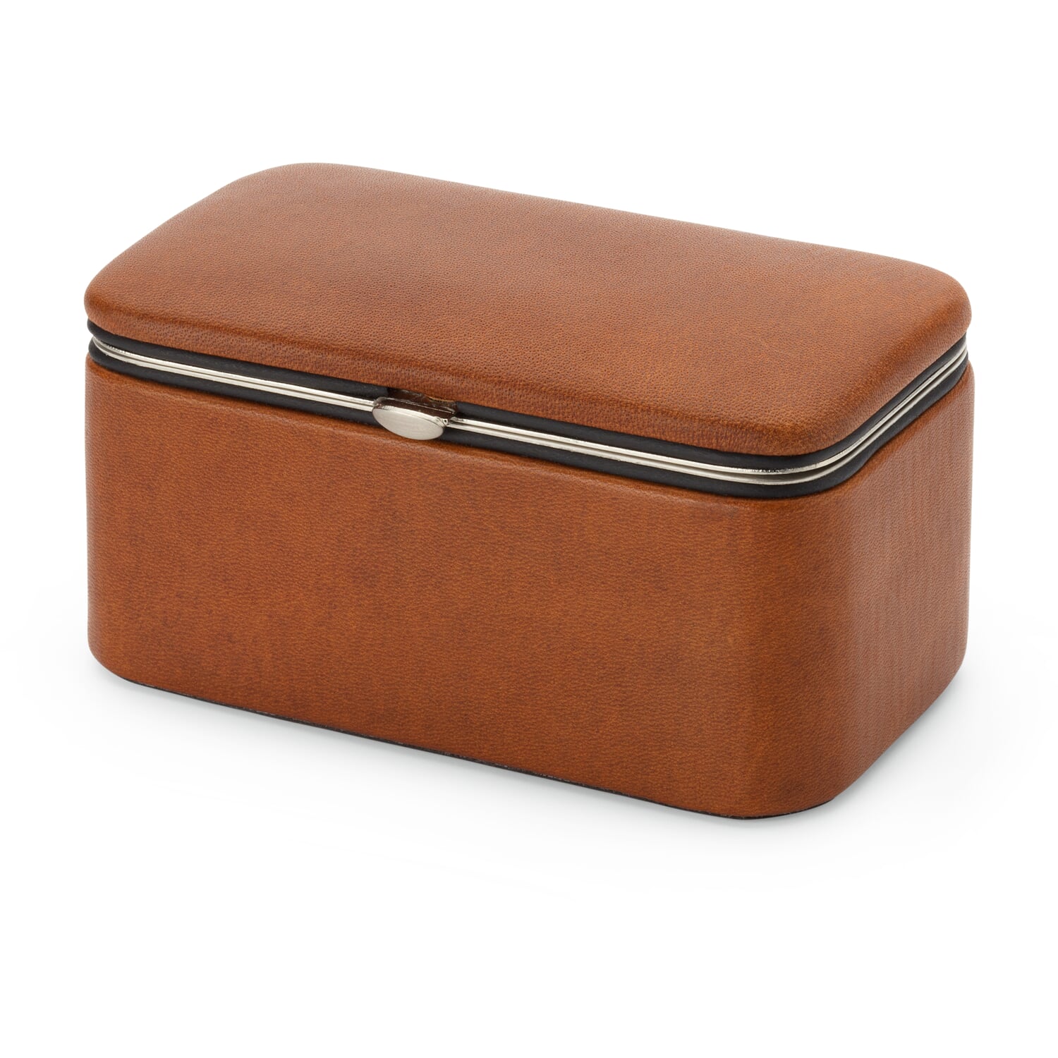 Jewelry case cowhide, cognac