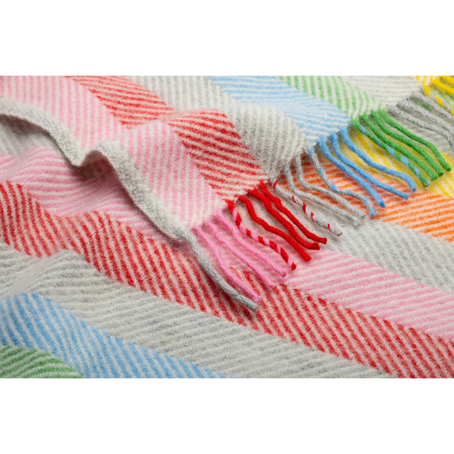 Virgin wool blanket colorful stripes