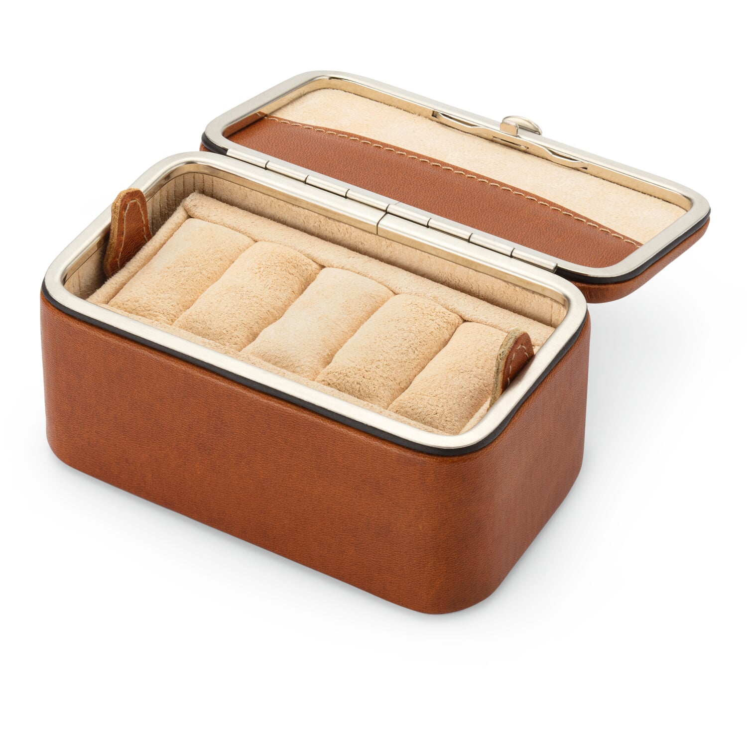 Jewelry case cowhide, cognac